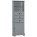 Tall Storage Cabinet With 3 Drawers And Adjustable Shelves For Bathroom Hearth and Haven