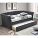 Daybed With Trundle Button Tufted Slat Included - Charcoal Home Essentials