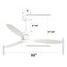 52" Ceiling Fan White 3 Blades Remote Control Reversible DC Motor With LED Light - Matte White Daily Nest