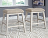 Skempton - Upholstered Stool (Set of 2) - White Signature Design by Ashley®