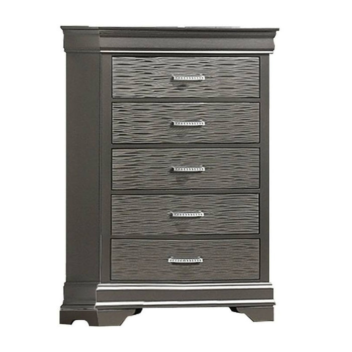 1 Piece Chest With Unique Drawers - Gray Home Essentials