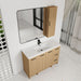Freestanding Bathroom Vanity Set With Tall Side Cabinet, 3 Drawers And 3 Door Cabinet, Integrated Sink, Large Storage - Glossy White / Light Oak Home Essentials