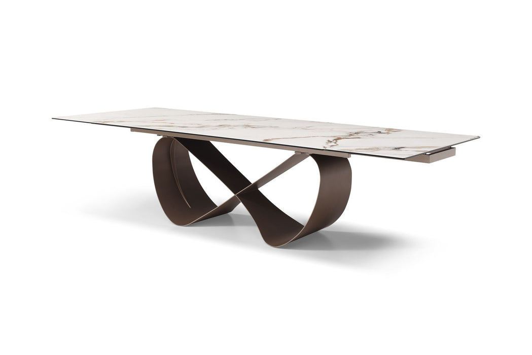 9305 - Dining Table - White / Dark Brown Extravaganza Collection