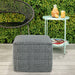 Briella - Square Woven Outdoor / Indoor Pouf - Gray / White Simpli-Home