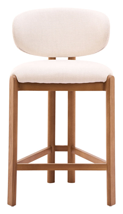 Rosetta - Counter Stool (Set of 2) - Beige / Walnut Zuo Modern