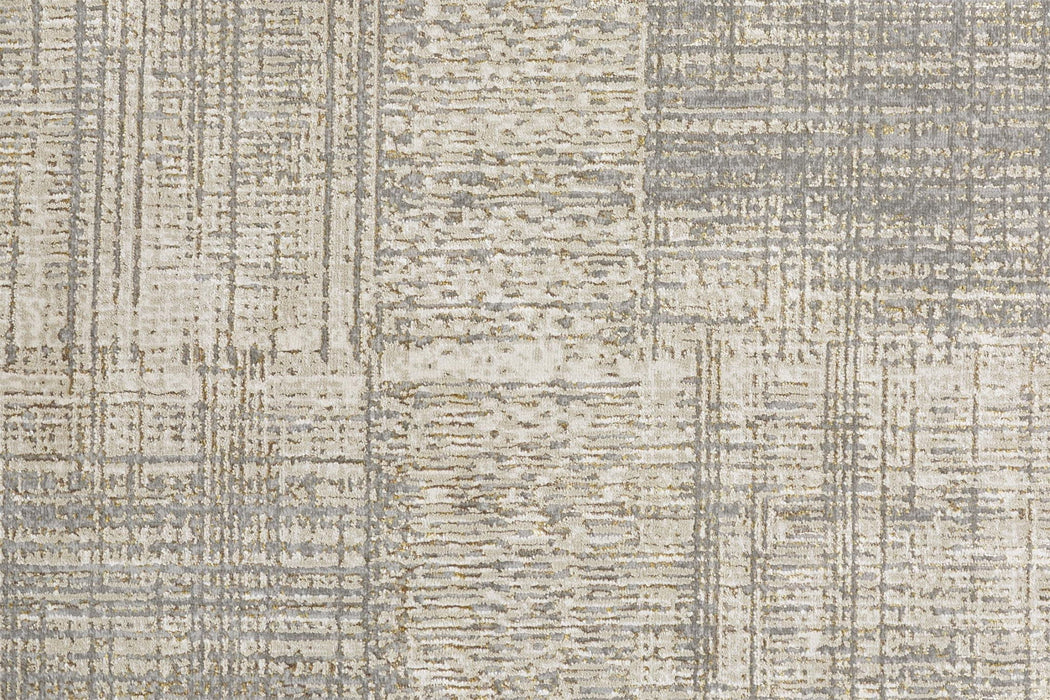 Abstract Area Rug - Gray And Ivory