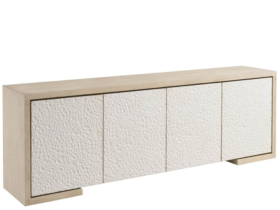 Modern / Mist & Veil - Aurora Credenza - White / Light Brown Universal Furniture