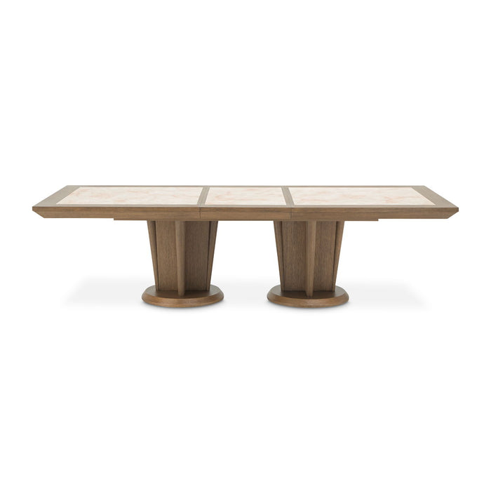 Portrait - Wide Rectangular Dining Table - Sienna Brown Michael Amini