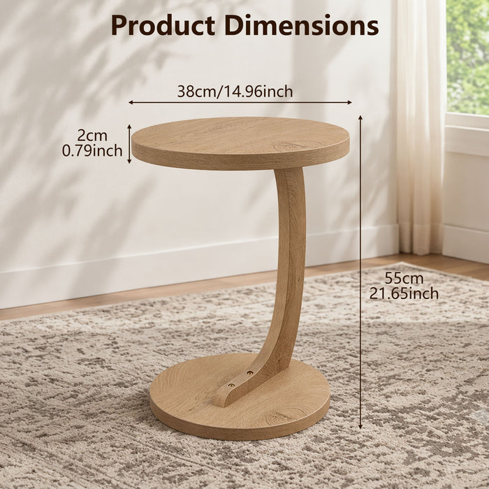 C - Shaped End Table With Sturdy Base Home Essentials