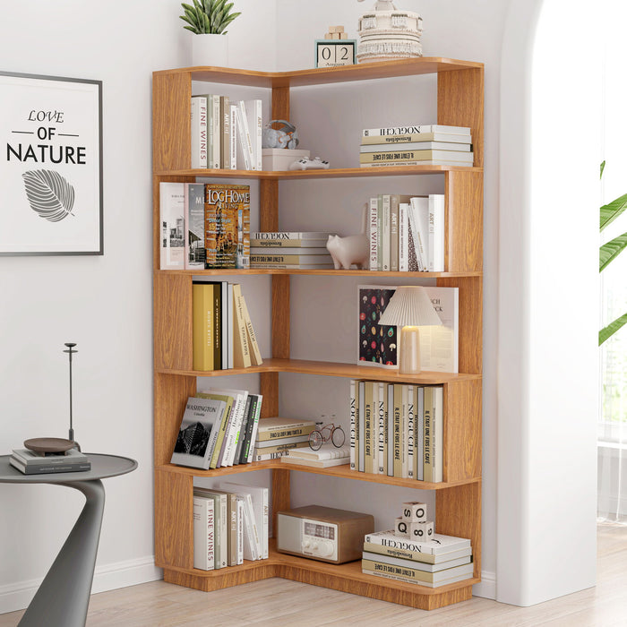 L-Shaped Corner Bookshelf Home Essentials
