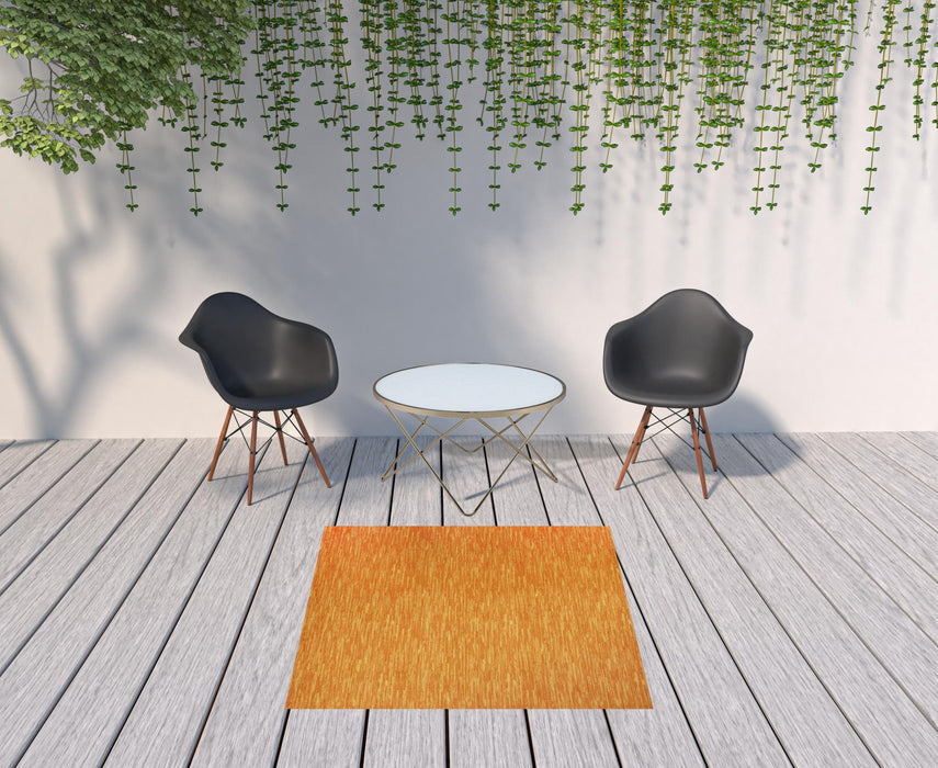 5' X 5' Square Non Skid Indoor / Outdoor Area Rug - Sunburst