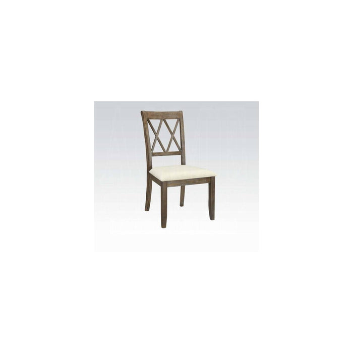 Claudia - Side Chair (Set of 2) - Beige / Brown Acme