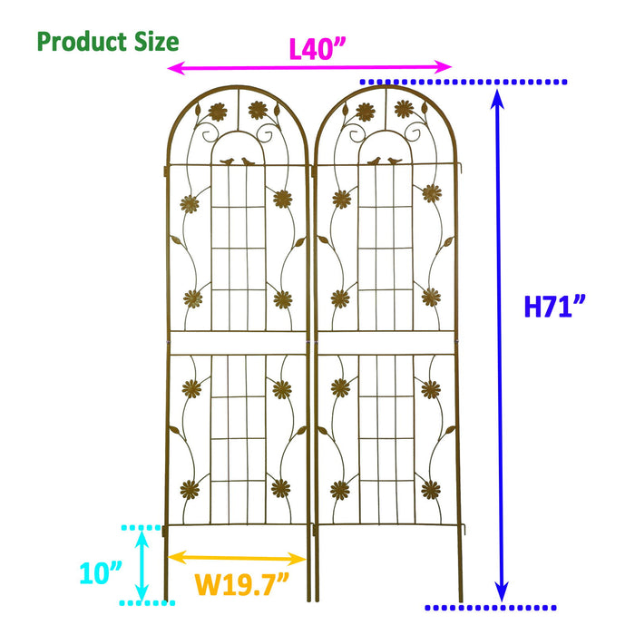 Metal Garden Trellis Rustproof Trellis For Climbing Plant Outdoor Flower Support Daily Nest