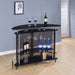 Strick & Bolton - Freestanding Glass Top Home Bar Wine Cabinet With Panels - Black Furniture Max