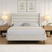 Modern Upholstered Platform Bed With Wave Shaped Headboard Home Essentials