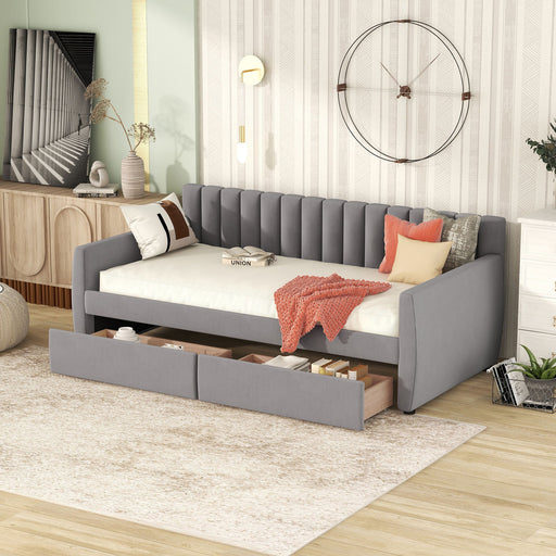 Upholstered Daybed With Slat Support DreamHaus