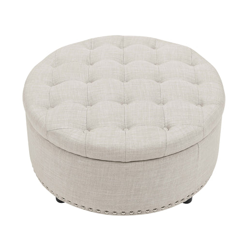 Tufted Storage Ottoman - Almond Home Essentials