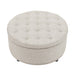 Tufted Storage Ottoman With Upholstery Home Essentials