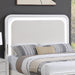 Bed With LED Lights Panel Headboard And Footboard Frame Home Essentials