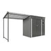 Lean To Shed With Open Sided Pergola, Outdoor Storage Shed & Attached Hardtop Gazebo Combo - Gray Daily Nest