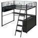 Loft Bed With LED Desk And 4 Storage Shelves Hearth and Haven