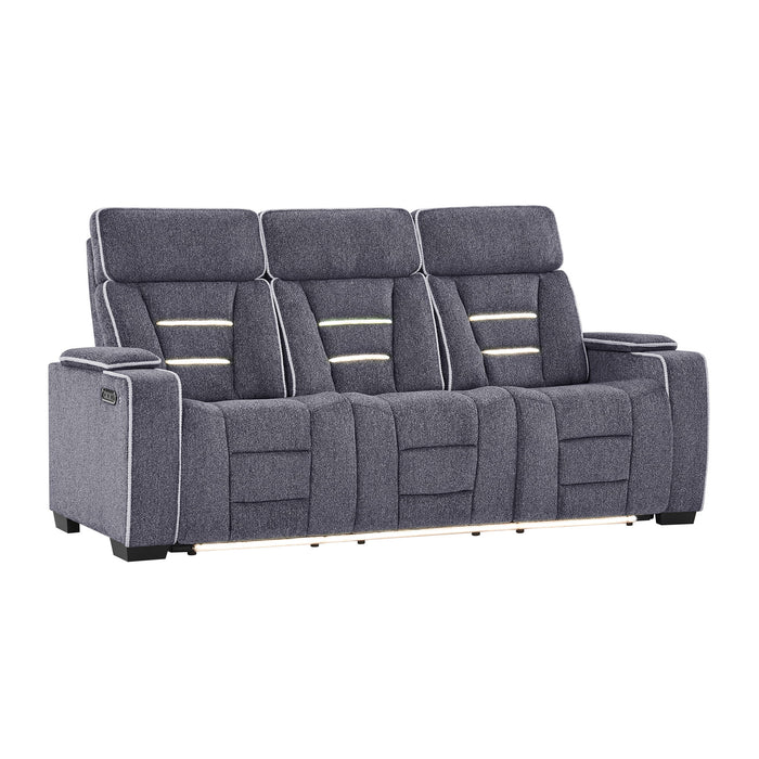 Austin - Reclining Sofa With Storage Arms - Gray Global Furniture USA