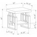 Rectangular End Table With Geometric Design And Open Shelf - White Furniture Max