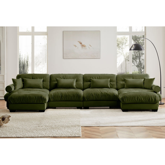 Super Comfort Oversized Modular Sectional Sofa With Movable Ottoman Home Essentials