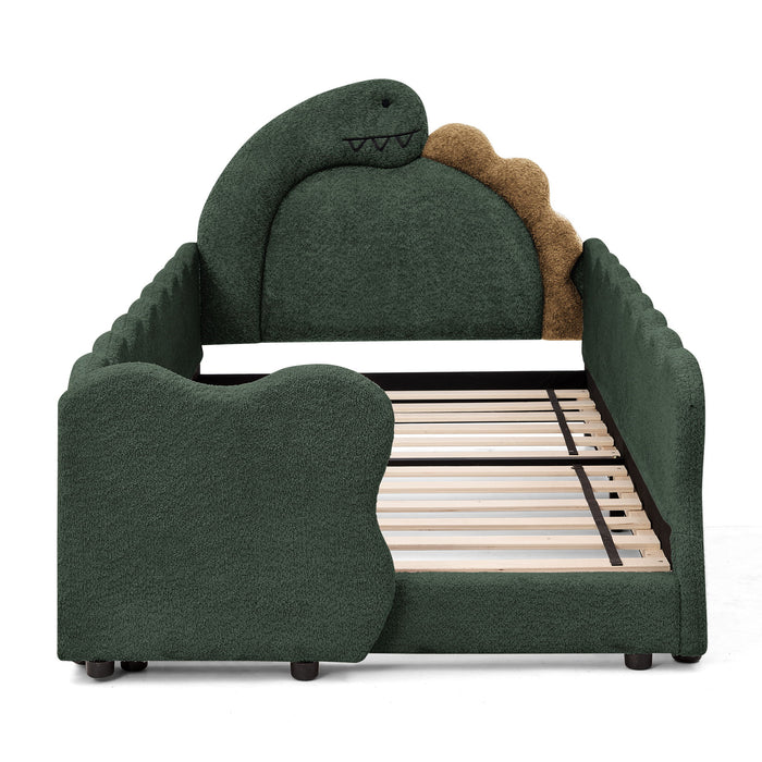 Cute Dinosaur Shaped Bed With Safety Guardrail, Toddler Frame Home Essentials