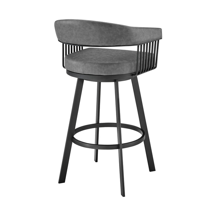 Swivel Low Back, Counter Height Bar Chair - Gray / Black