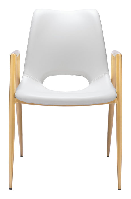Desi - Dining Chair With Gold Legs (Set of 2) Zuo Modern