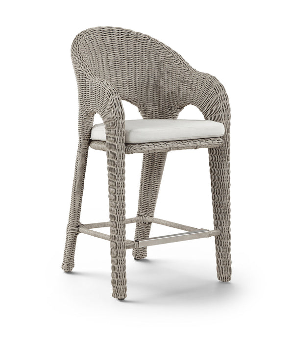 Seacrest - Olefin Water Resistant Fabric And Wicker Outdoor Patio Bar Stool Meridian Furniture