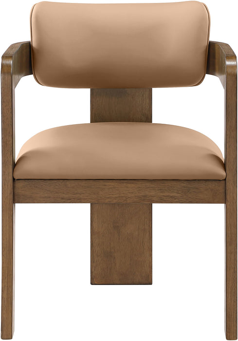 Sacha - Vegan Leather Upholstered Dining Chair With Brown Base (Set of 2) Meridian Furniture