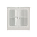 Louvered Double Door Floor Standing Bathroom Vanity Cabinet With Adjustable Shelf - White Home Essentials