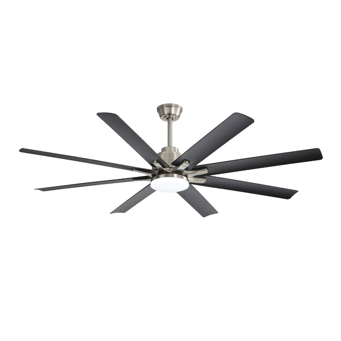 66" Low Profile Ceiling Fan With Dimmable LED Lights, 6 Speed Reversible DC Motor For Indoor - Brushed Nickel Daily Nest