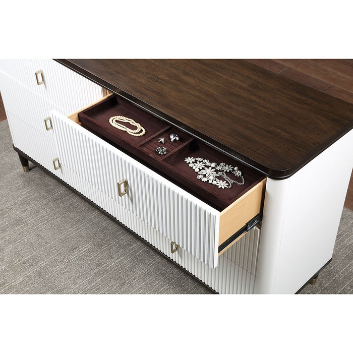 Carena - Dresser With Jewelry Tray - White & Brown ACME