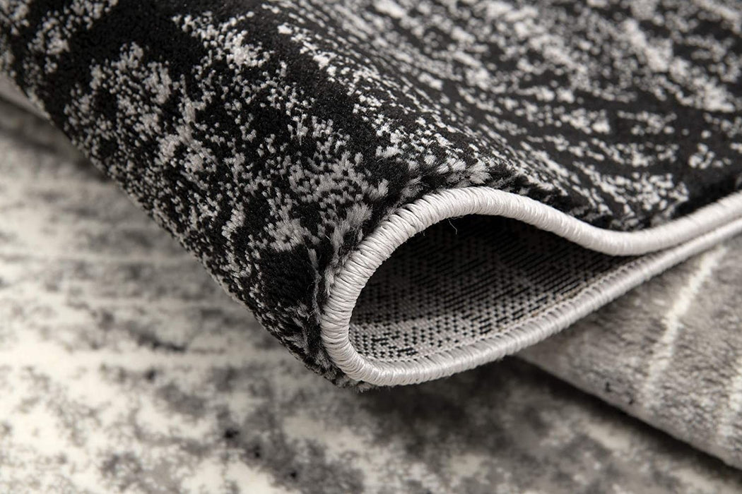 3' x 5' Abstract Power Loom Polypropylene Area Rug - Gray