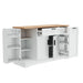 Sideboard With Extendable Table, Adjustable Shelves, 3 Tier Pull Out Rack - White Hearth and Haven