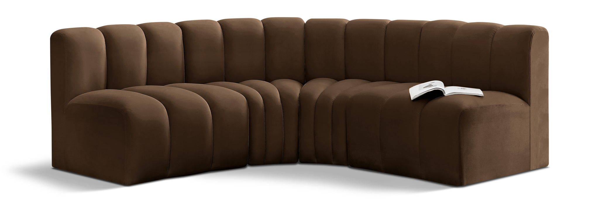 Arc - Velvet 4 Piece Corner Modular Sofa Meridian Furniture