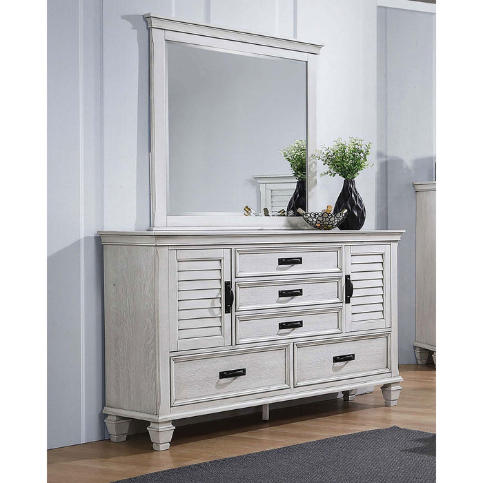 Lockeford - 5 Drawer Dresser With Mirror - White Furniture Max