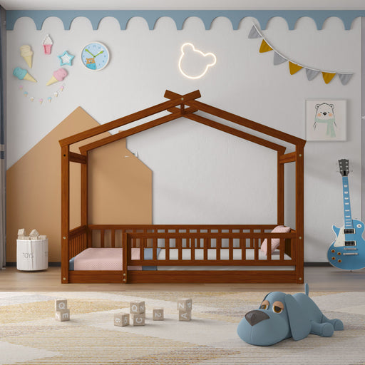 Bed House Bed Frame With Fence DreamHaus