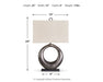Saria - Metal Table Lamp  - Antique Silver Finish Signature Design by Ashley®