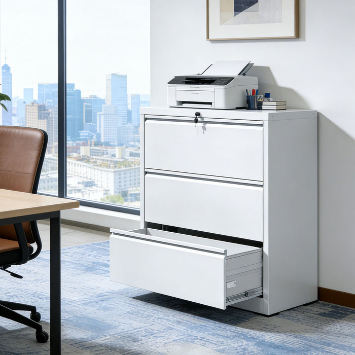 Lateral File Cabinet, Locking Heavy Duty, Anti-Tip Safety Interlock, Vertical Storage For Letter/Legal/A4 Files Home Essentials