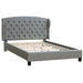 Queen Size Bed With Adjustable Button Tufted Headboard - Gray Home Essentials