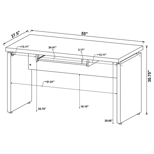 Floating - Top Computer Desk With Pullout Keyboard Shelf - Brown Furniture Max