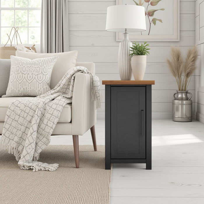 Chairside Table - Black / Whiskey Home Essentials