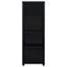 Sandl - 3 Shelf Media Tower With Cabinet Storage Solution - Black Furniture Max
