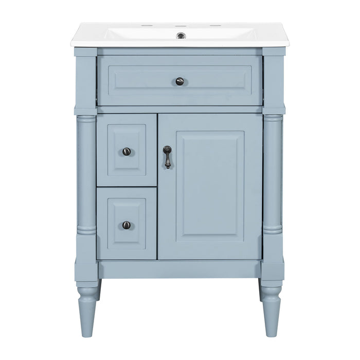 Freestanding Bathroom Vanity With Sink, Adjustable Shelf & Flip Drawer Hearth and Haven