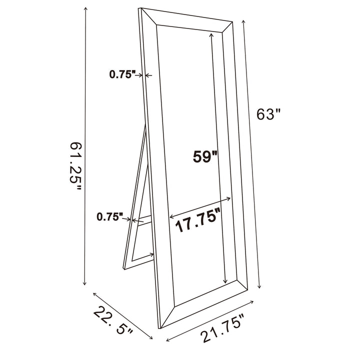 Aika - Standing Mirror - Silver Furniture Max