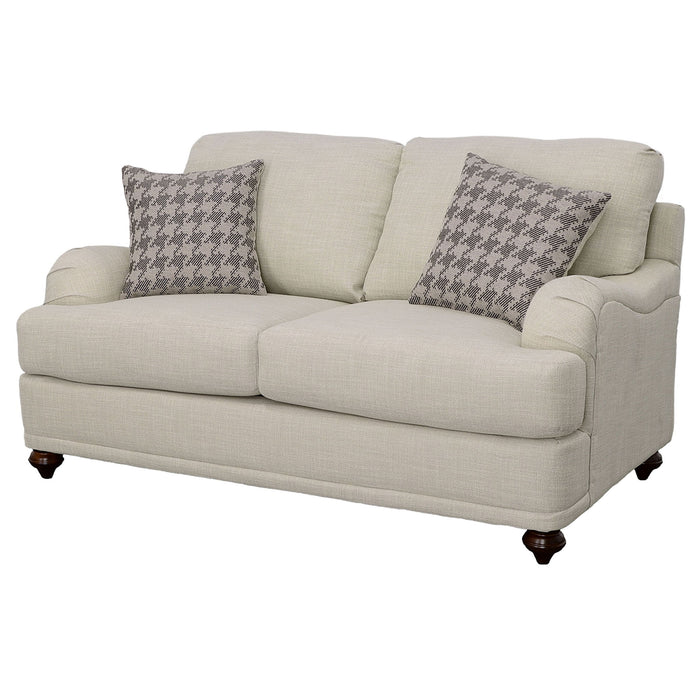 Brewster - Upholstered Loveseat With English Arms - Light Gray Furniture Max